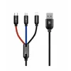 Image de Câble USB 3 en 1 - BASEUS - Micro-USB/Lightning/USB-C - Charge rapide 3.5A - 1.2m - Nylon tressé
