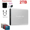 Image de SSD 2T Disque Dur Externe Portable HDD Argent avec OTG Adaptateur Type-C USB + Pochette de Stockage en Tissu