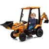 Image de 4-en-1 Voiture Électrique Enfant 12V - PROMIRACAL - 2 moteur de 25 W - bulldozer & Pelle & Tente - Deux modes de conduite - Jaune