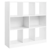 Image de Bibliothèque Moderne en Bois Blanc avec Casiers Ouverts 97,5x30x100 cm