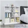 Image de Bibliothèque ouverte étagère de rangement sur pieds blanc 97,5 x 30 x 100 cm lbc25wt