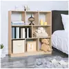 Image de Bibliothèque ouverte étagère de rangement sur pieds couleur chêne clair 97,5 x 30 x 100 cm (L x l x H)
