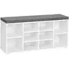Image de Meuble à chaussures, banc à chaussures avec 10 compartiments blanc lhs10wt vasagle Avec Coussin, pour Entrée