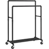 Image de Portant à vêtements en tube avec roulettes SONGMICS - Charge 110 kg - Noir HSR60B