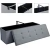 Image de SONGMICS Pouf Coffre de Rangement Pliable Banc de Rangement avec Couvercle Pliant 120L Gris Clair LSF71G