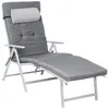 Image de Chaise longue pliante SONGMICS - Gris - Matelas 6cm - Appui-tête amovible en alu anti-rouille