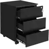 Image de Songmics caisson de bureau mobile, verrouillable, avec 3 tiroirs, rangement de documents, papeterie, préassemblé, pour bureau, bureau à domicile, 39 x 45 x 55 cm (l x l x h), noir mat ofc63bk OFC63BK