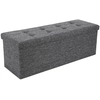 Image de Banc de Rangement Pliant avec Assise Confortable et Espace de Rangement Dissimulé 150L - Gris Foncé