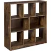 Image de Bibliothèque En Bois Avec Cubes Ouverts Et Étagères - 86 X 28 X 94.5 Cm
