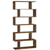 Image de Bibliothèque Étagère à 6 Niveaux 24 x 70 x 191.6 cm Meuble de rangement Cloison Séparateur Moderne Marron Rustique