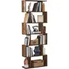 Image de Bbliothèque contemporain, étagère à 6niveaux, meuble de rangement, cloison séparateur,brun rustique