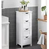 Image de VASAGLE Meuble de Salle de Bain 4 Tiroirs 30 x 30 x 82 cm Meuble bas commode SDB Blanc