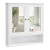 Image de Armoire Murale Salle de Bain avec 2 Portes et Miroirs - VASAGLE - Blanc - 56 x 13 x 58 cm