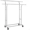 Image de Portant à vêtements - SONGMICS - Charge Max. 110 kg - Métal chromé HSR12S - 129 x 55 x 148/172 cm