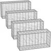 Image de Lot de 4 gabions -100 x 50 x 30 cm - métallique - Déco Jardin - Clôture décorative - SONGMICS