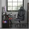 Image de Chaise gamer, fauteuil de bureau, chaise pour ordinateur hauteur réglable, noir-gris