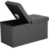 Image de SONGMICS - Canapé Pouf Coffre de Rangement et Repose-Pied - Gris Foncé - 76 x 38 x 38 cm