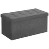 Image de Songmics coffre de rangement couvercle pliable 76 x 38 x 38 cm , par 2 côtés banc de rangement, charge admissible 300 kg, grise foncée