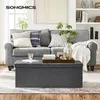 Image de SONGMICS Banc de rangement - Gris foncé - Capacité 120 L - Charge 300 kg
