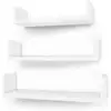 Image de Songmics lot de 3 etagères murales flottantes rangement décoration exposition panneau de mdf design rétro blanche lws40wt LWS40WT