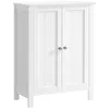 Image de VASAGLE Meuble Salle de Bain 60 x 30 x 80 cm Armoire sur Pieds avec 2 Portes et 2 étagères réglables Blanc