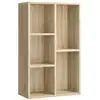 Image de Bibliothèque, étagère à 5 niveaux, meuble de rangement, pour salon, bureau, chambre, cloison séparateur, 50 x 24 x 80 cm, couleur boisée