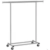 Image de SONGMICS Portant à Vêtements avec Roulettes Tringle Extensible pour Charge Lourde Capacité de Charge 100 kg Portable Argent