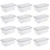 Image de Lot de 12 boîtes à chaussures transparente avec couvervcle boîte de rangement pour chaussures lsp12wt