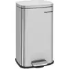 Image de Songmics poubelle de cuisine, poubelle à pédale de 30l, seau interne en plastique, couvercle à charnière, fermeture lente, anti-odeur et hygiénique, argent ltb03nl