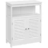 Image de VASAGLE Meuble de Salle de Bain 60 x 30 x 80 cm avec 2 Portes Claire-Voie Blanc
