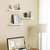 Image de SONGMICS Lot de 3 étagères murales pour Cadre Photo et Livres Blanc 38 x 10 cmLWS38WT