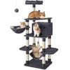 Image de FEANDREA Arbre à Chat Stable Tour de Jeux 164 cm Gris Anthracite