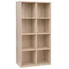 Image de Bibliothèque Moderne Chêne 8 Cubes Rangement Élégant Maison Livres Vinyles 65,5x30x129,5cm