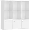 Image de Bibliothèque en bois, étagère de rangement pour livres, dvds colonne de rangement armoire blanche lbc33wt vasagle