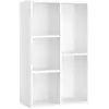 Image de Bibliothèque à 5 casiers, étagère, blanc 50 x 24 x 80 cm (L x l x H)