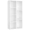 Image de Bibliothèque à 7 casier, bibliothèque debout robuste, etagère de rangement, meuble de tv, 50 x 24 x 106 cm (l x 1 x h), blanc