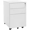 Image de SONGMICS Caisson de Bureau à Roulettes Avec 3 Tiroirs et Classeur Suspendu 52 x 39 x 60 cm (L x l x h) Verrouillable OFC60WT