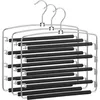 Image de Cintre pour Pantalons Lot de 3 Cintres Métalliques à Multiples Niveaux Stable avec Barres Antidérapantes