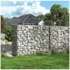 Image de Gabion à pierre, 100 x 80 x 30 cm, cage métallique galvanisé clôture décorative gris ggb183 songmics 100 x 80 x 30 cm