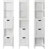 Image de Vasagle meuble de rangement sur pieds, colonne fine, avec 2 tiroirs et 3 compartiments ouverts, 30 x 30 x 141,5 cm, blanc