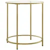Image de Table dappoint ronde en verre trempé doré VASAGLE - 50 x 50 x 55 cm - Armature métallique