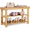 Image de Étagère à chaussures - SONGMICS - 2 niveaux - Bambou naturel - Meuble rangement