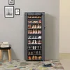 Image de Armoire à chaussures SONGMICS 10 étagères avec housse 27 paires Gris 58 x 28 x 160 cm RXJ10G