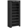 Image de Armoire étagères à chaussures 10 couches rxj10h avec housse 27 paires de chaussures rangement pratique en toile avec zip couleur noir 58 x 28 x 160cm