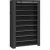 Image de SONGMICS Étagère à Chaussures 40 Paires de chaussures -10 Niveaux - Housse anti Poussière - Porte-chaussures 88x28x160cm Noir RXJ36H