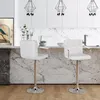 Image de Lot de 2 tabourets de bar SONGMICS - Simili PU - pied métal - Hauteur réglable 95-115 cm - blanc
