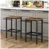 Image de Vasagle lot de 2 chaises de bar, tabourets de bar hauts, sièges, pour cuisine, salle à manger, salon, style industriel, marron rustique et noir lbc65x