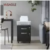 Image de Vasagle caisson de bureau, caisson de rangement, classeur, armoires basses, 1 tiroirs pour dossiers suspendus, noir lcd22bv1