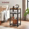 Image de VASAGLE Table dappoint Vintage - 45x35x75 cm (LxlxH) - Table de chevet - acier - avec Casier Ouvert et Étagère en Treillis LET75BX