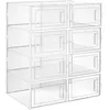 Image de Boîtes de Rangement à Chaussures - SONGMICS - LSP08SWT - Transparent et Blanc - Pliables - Jusquà pointure 42